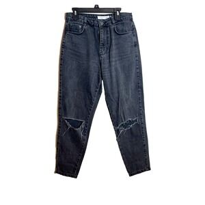 Subdued Boyfriend Jeans Womens Size 26 Black Distressed Denim Dark Wash
